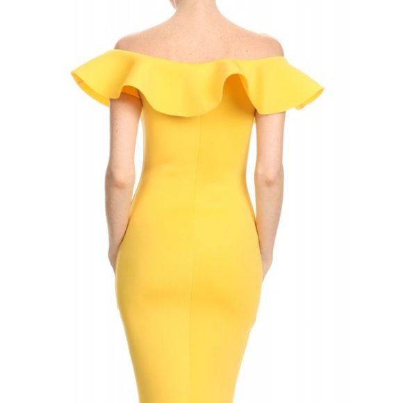 LAST 1! 💕 Yellow Body Contrast Dress - Picture 3 of 5